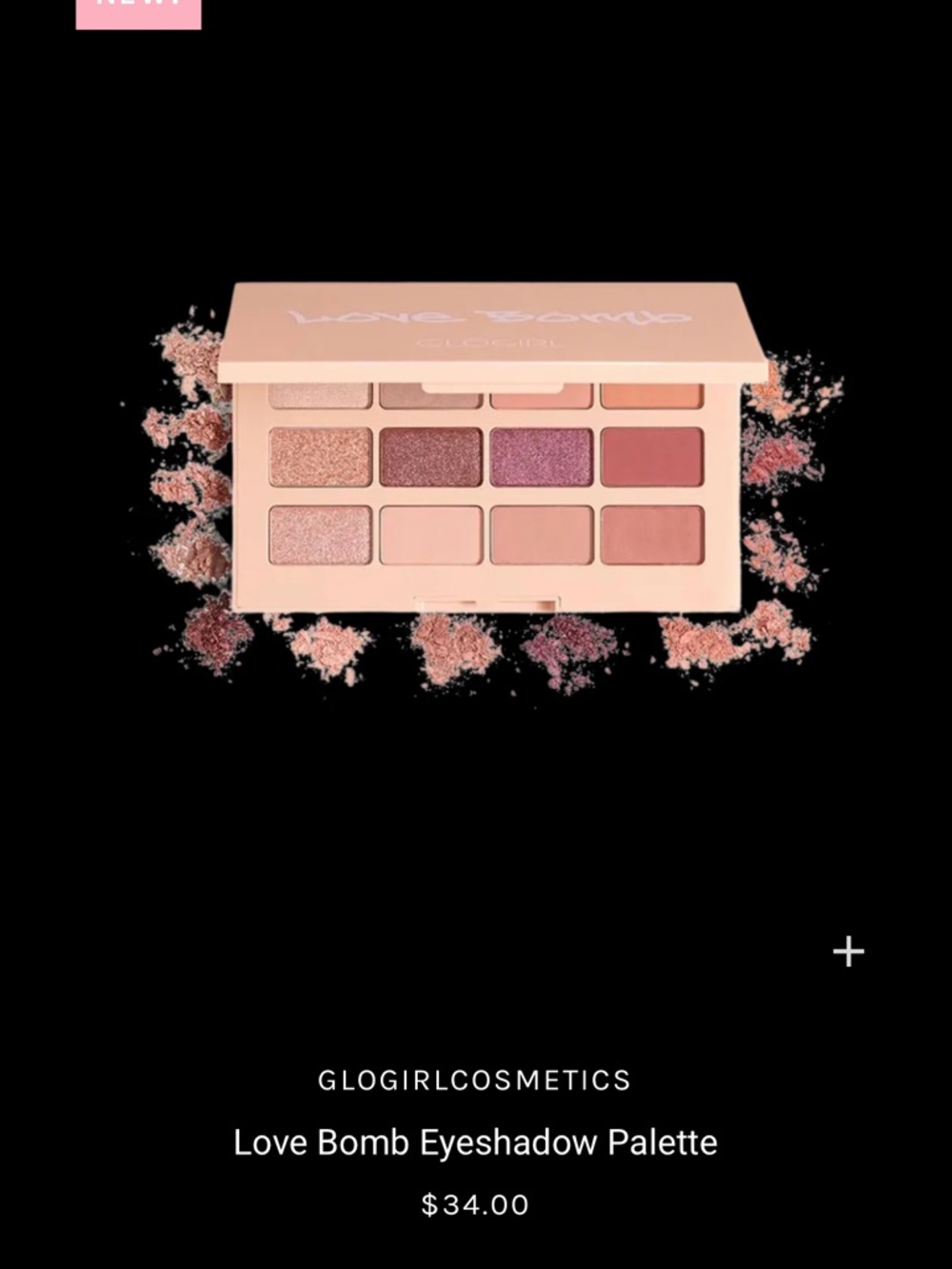 GloGirl Love Bomb 12 Shade Eyeshadow Palette NIB